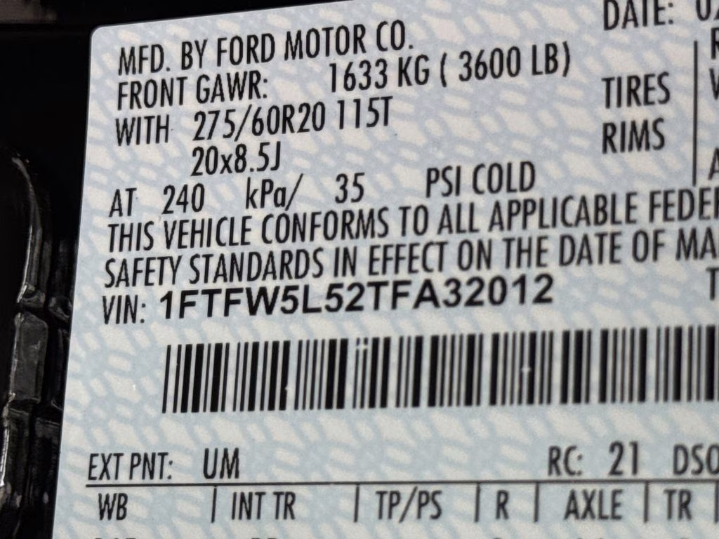 2026 Agate Black Metallic Ford F-150 Lariat 4X4 Truck