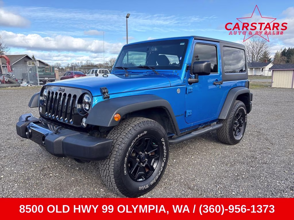 2015 Hydro Blue Pearl Coat Jeep Wrangler Willys Wheeler 4X4 SUV