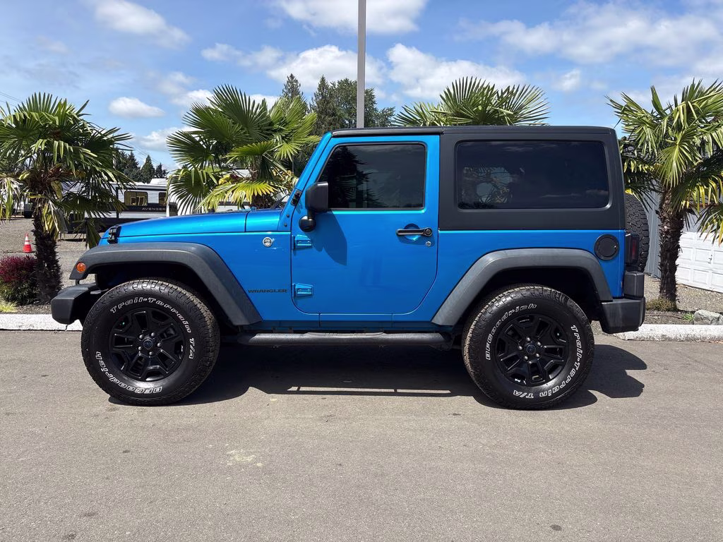2015 Hydro Blue Pearl Coat Jeep Wrangler Willys Wheeler 4X4 SUV