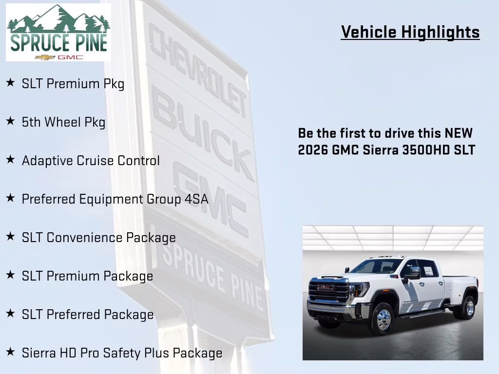 2026 Summit White GMC Sierra 3500HD SLT 4X4 Truck
