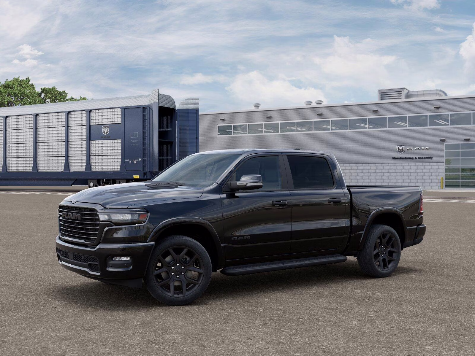 2026 Diamond Black Crystal Pearl Coat Ram 1500 1500 Laramie Crew Cab 4x4 5'7' Box 4X4 Truck