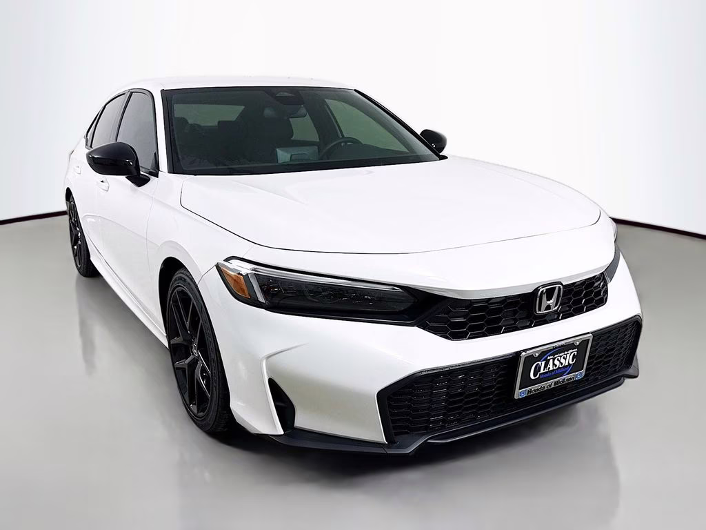 2026 Platinum White Pearl Honda Civic Sport FWD Sedan