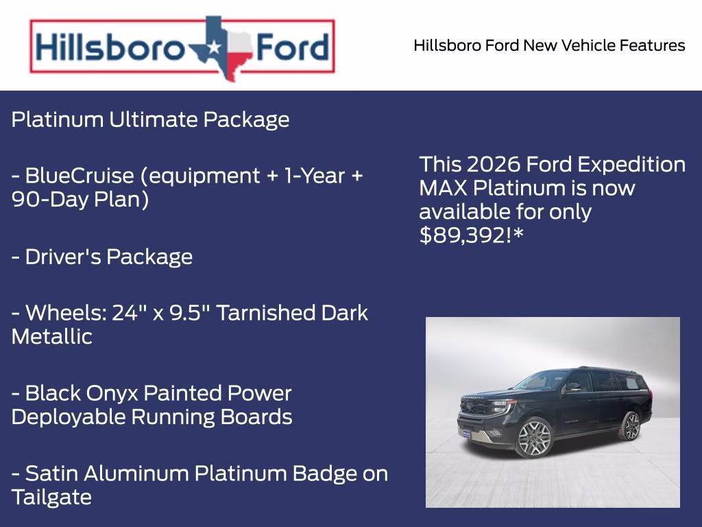 2026 Agate Black Metallic Ford Expedition Max Platinum 4X4 SUV