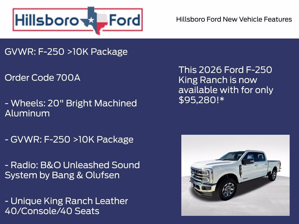 2026 Star White Metallic Tri-Coat Ford Super Duty F-250 SRW King Ranch 4X4 Truck
