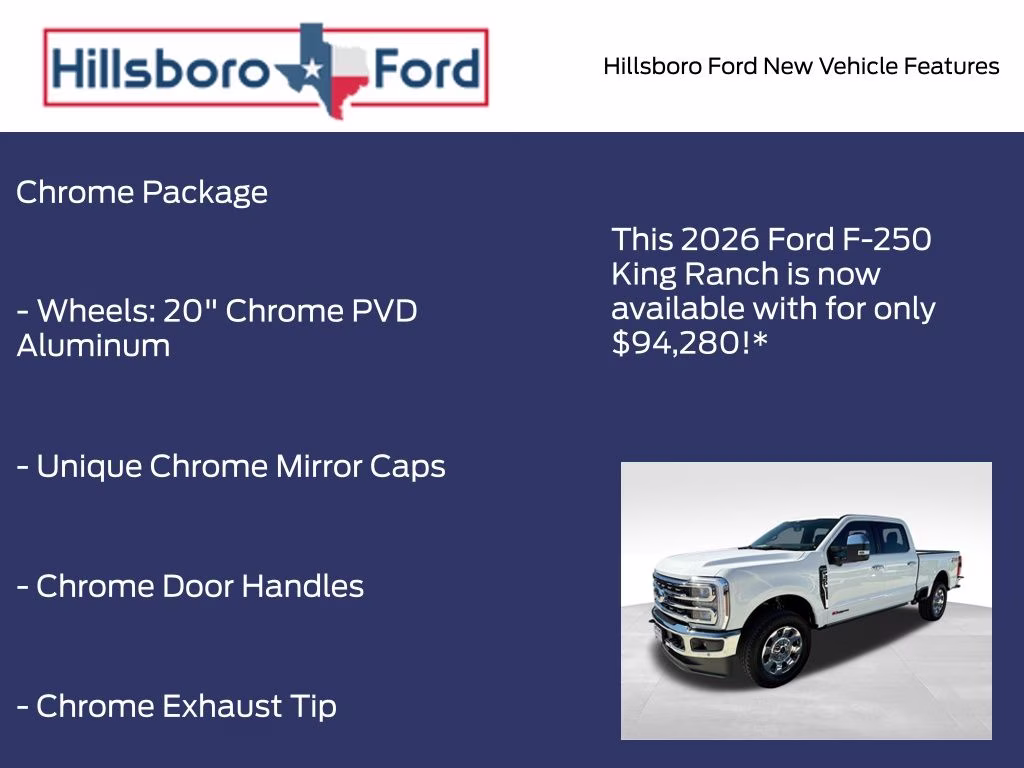 2026 Star White Metallic Tri-Coat Ford Super Duty F-250 SRW King Ranch 4X4 Truck