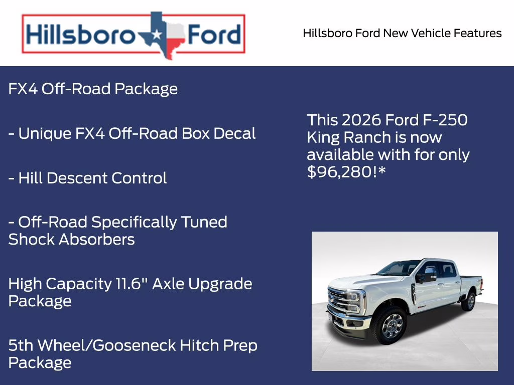 2026 Star White Metallic Tri-Coat Ford Super Duty F-250 SRW King Ranch 4X4 Truck