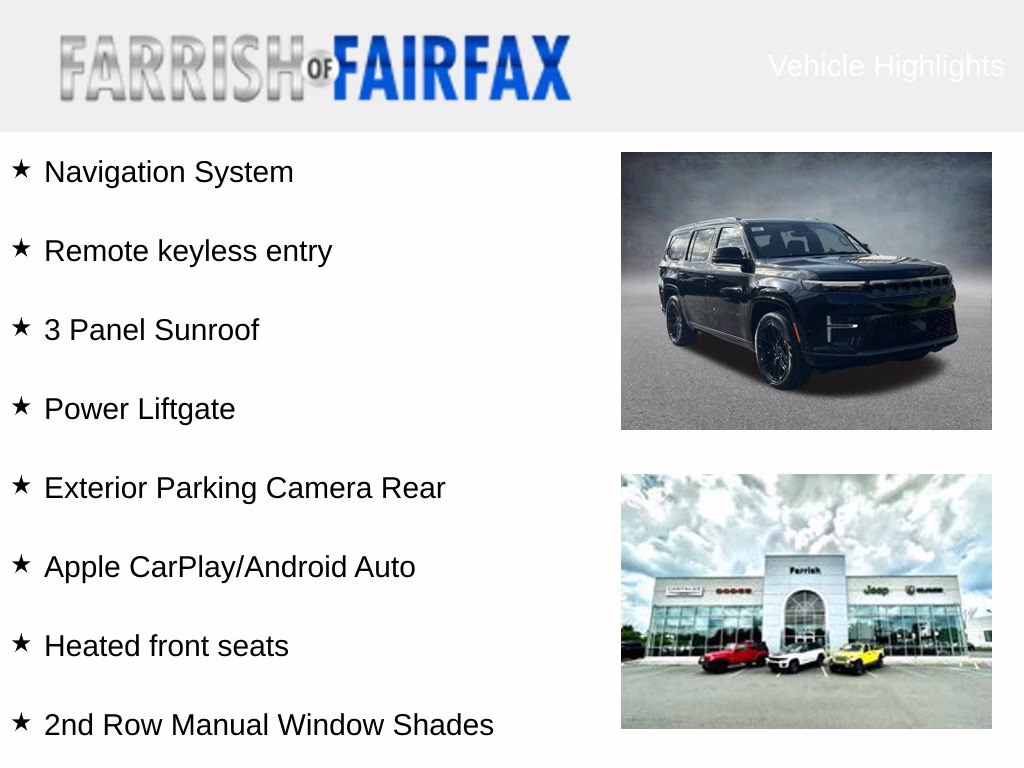 2026 High Gloss Black Jeep Grand Wagoneer Limited 4X4 SUV