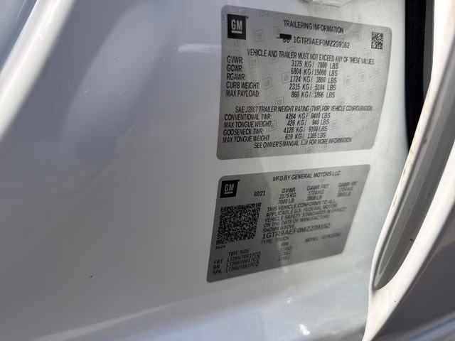 2021 Summit White GMC Sierra 1500 Base 4X4 Truck