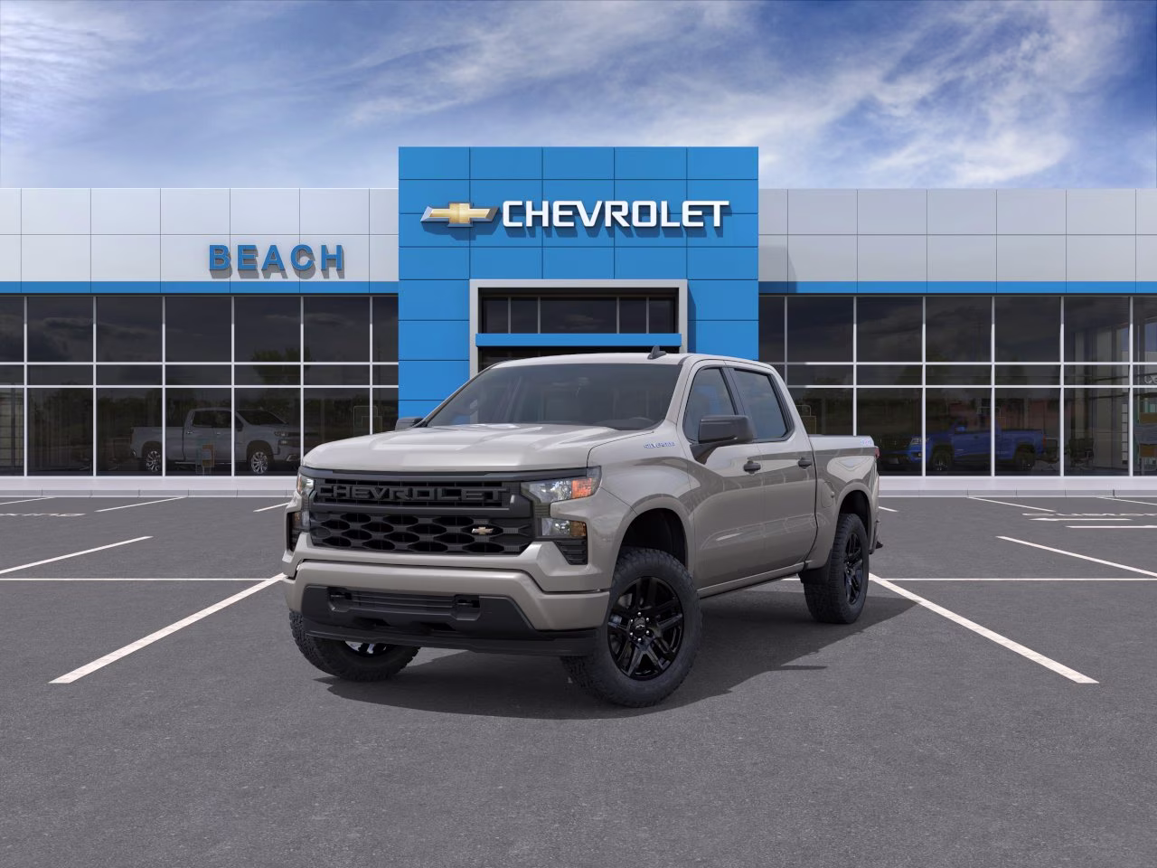 2026 White Sands Chevrolet Silverado 1500 Custom 4X4 Truck