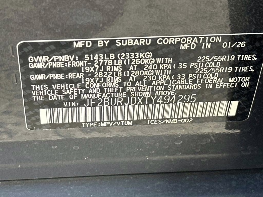 2026 Magnetite Gray Metallic Subaru Outback Touring XT AWD SUV