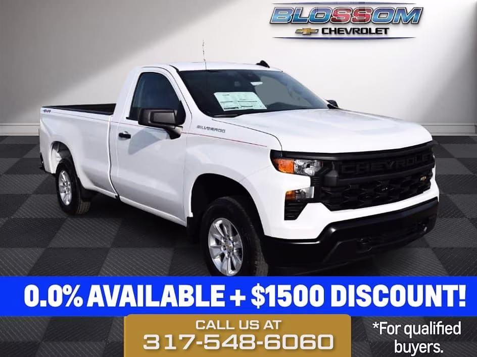 2026 Summit White Chevrolet Silverado 1500 WT 4X4 Truck