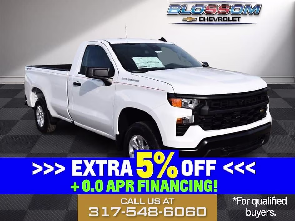 2026 Summit White Chevrolet Silverado 1500 WT 4X4 Truck