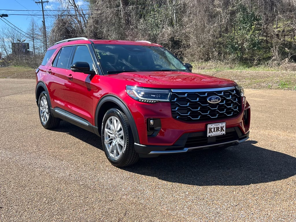 2026 Rapid Red Metallic Tinted Clearcoat Ford Explorer Platinum RWD SUV