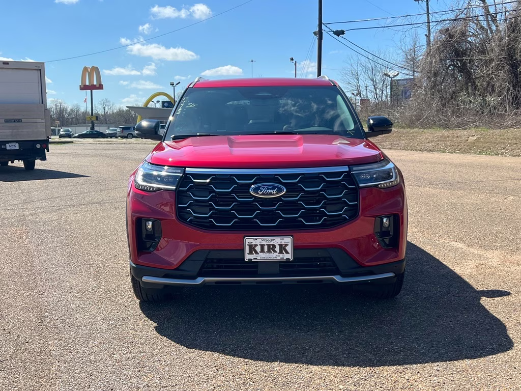 2026 Rapid Red Metallic Tinted Clearcoat Ford Explorer Platinum RWD SUV