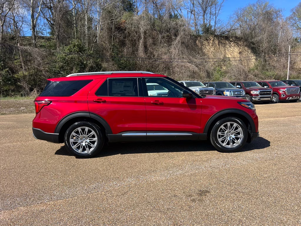 2026 Rapid Red Metallic Tinted Clearcoat Ford Explorer Platinum RWD SUV