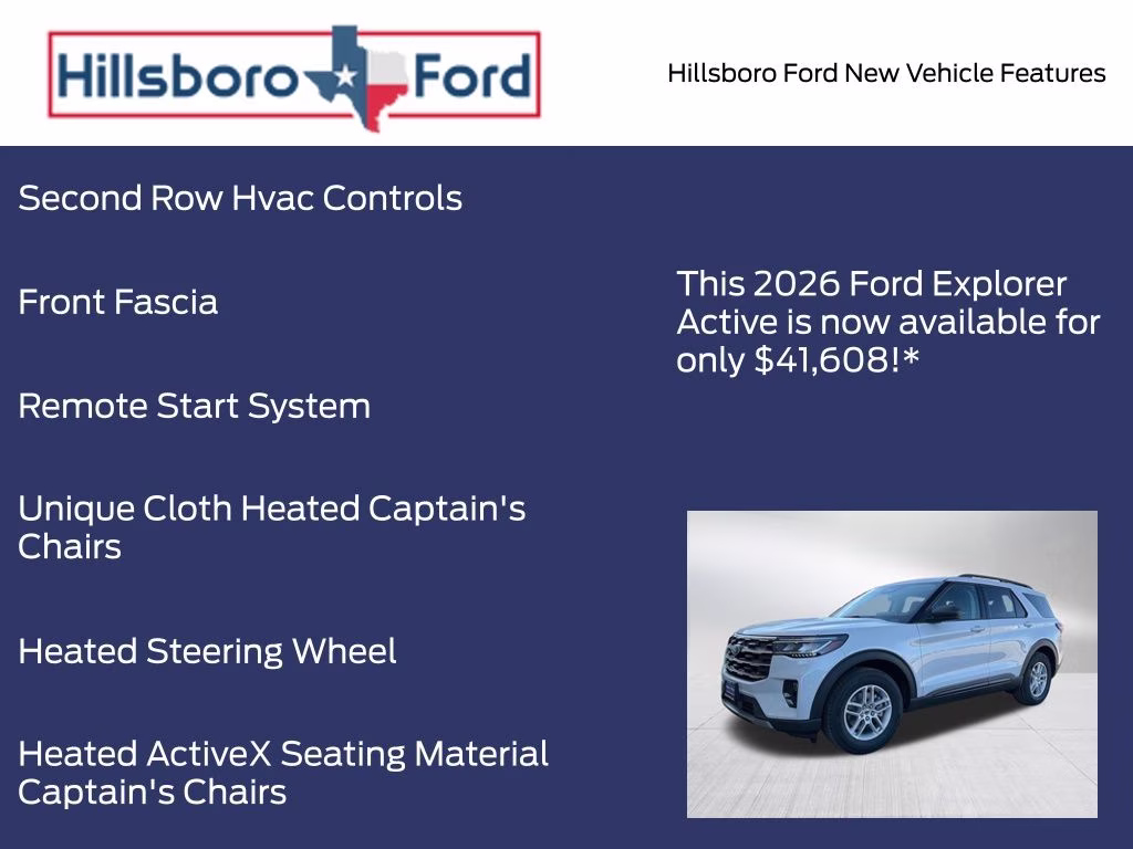 2026 Space White Metallic Ford Explorer Active RWD SUV