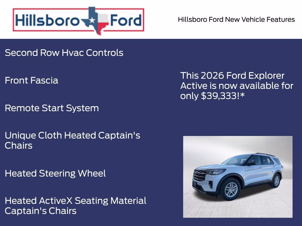 2026 Space White Metallic Ford Explorer Active RWD SUV