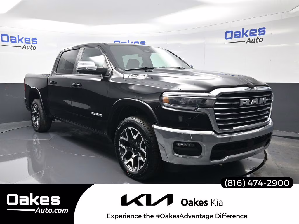 2025 Diamond Black Crystal Pearlcoat Ram 1500 Laramie 4X4 Truck