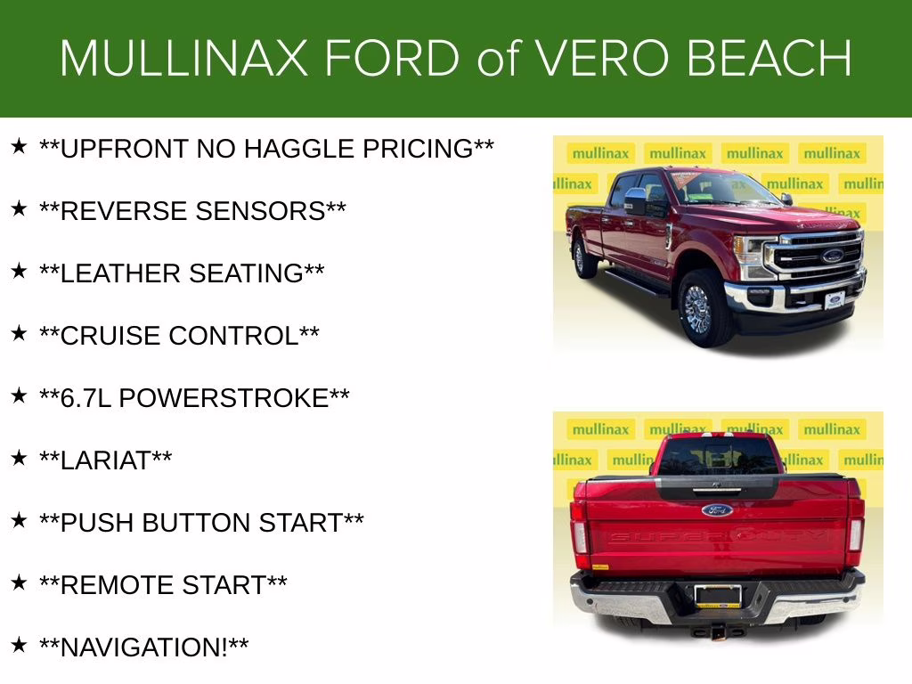 2021 Red Metallic Ford Super Duty F-350 SRW Lariat 4X4 Truck