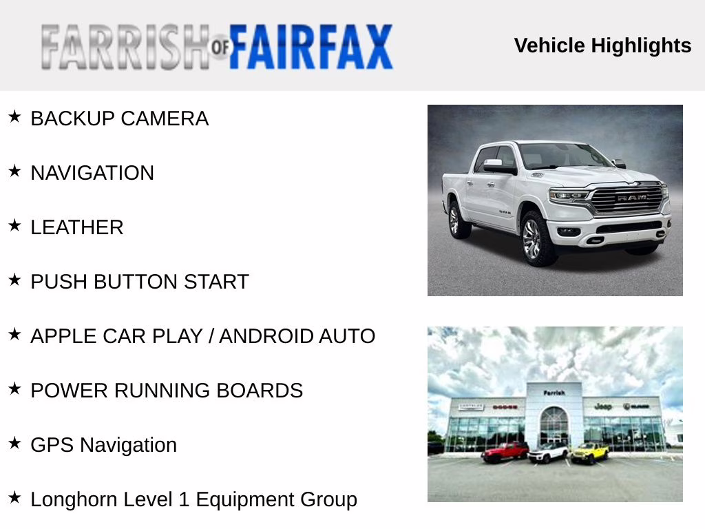 2020 Bright White Clearcoat Ram 1500 Laramie Longhorn 4X4 Truck