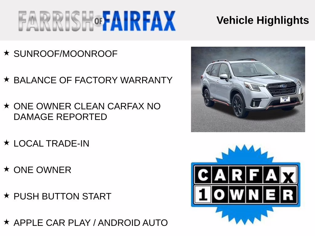 2023 Ice Silver Metallic Subaru Forester Sport AWD SUV