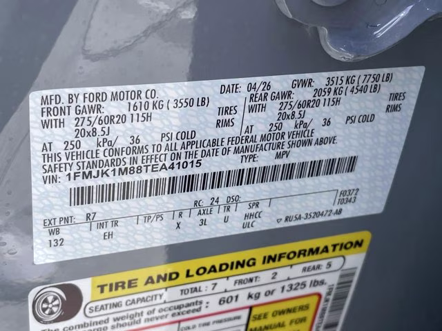 2026 Glacier Gray Metallic Tri-Coat Ford Expedition Max Platinum 4X4 SUV