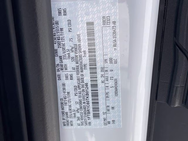 2026 Oxford White Ford Transit Cargo Van Base RWD Van