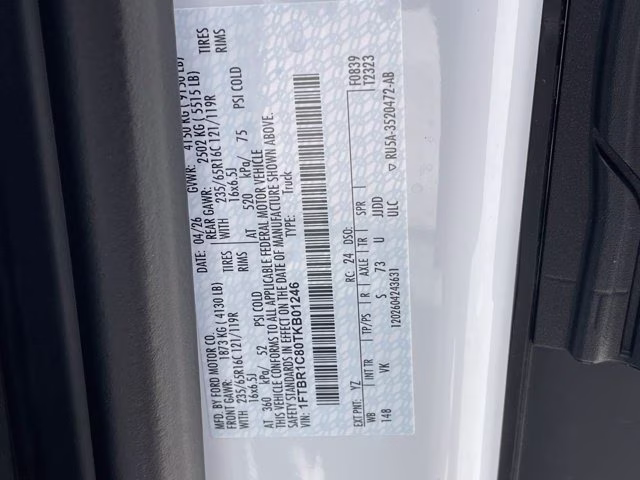 2026 Oxford White Ford Transit Cargo Van Base RWD Van