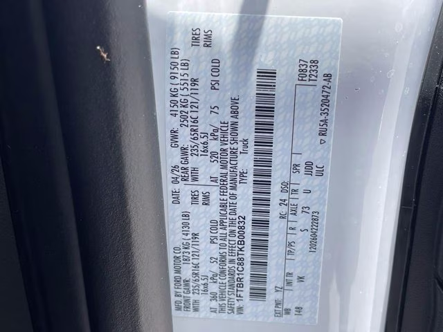 2026 Oxford White Ford Transit Cargo Van Base RWD Van