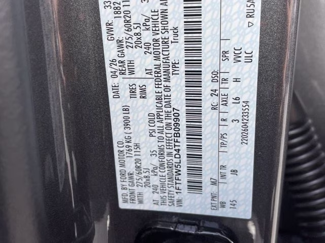 2026 Carbonized Gray Metallic Ford F-150 LARIAT 4X4 Truck