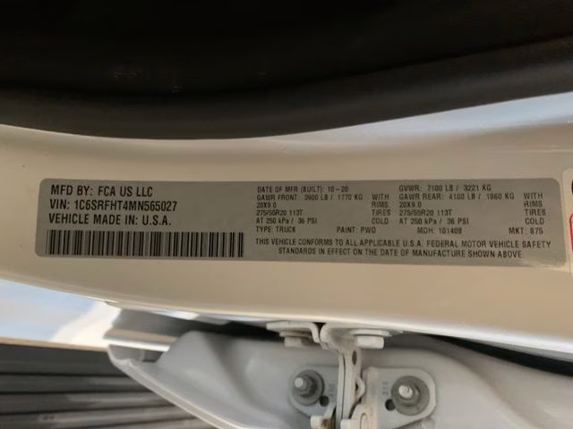 2021 Ivory White Tri-Coat Pearlcoat Ram 1500 Limited 4X4 Truck