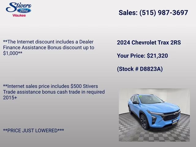 2024 Fountain Blue Chevrolet Trax 2RS FWD SUV