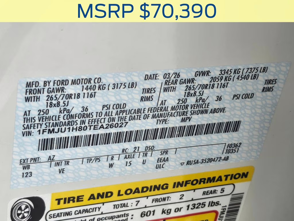 2026 Star White Metallic Tri-Coat Ford Expedition Active RWD SUV