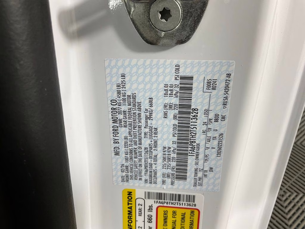 2026 Oxford White Ford Mustang EcoBoost RWD Coupe