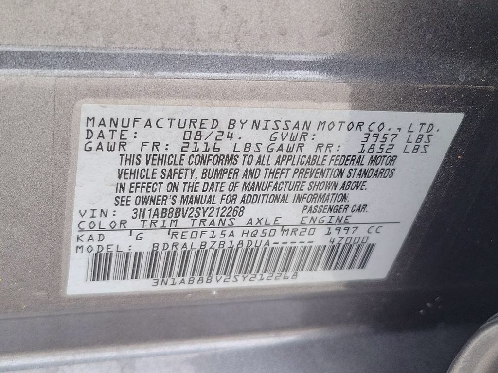 2025 Gun Metallic Nissan Sentra S FWD Sedan