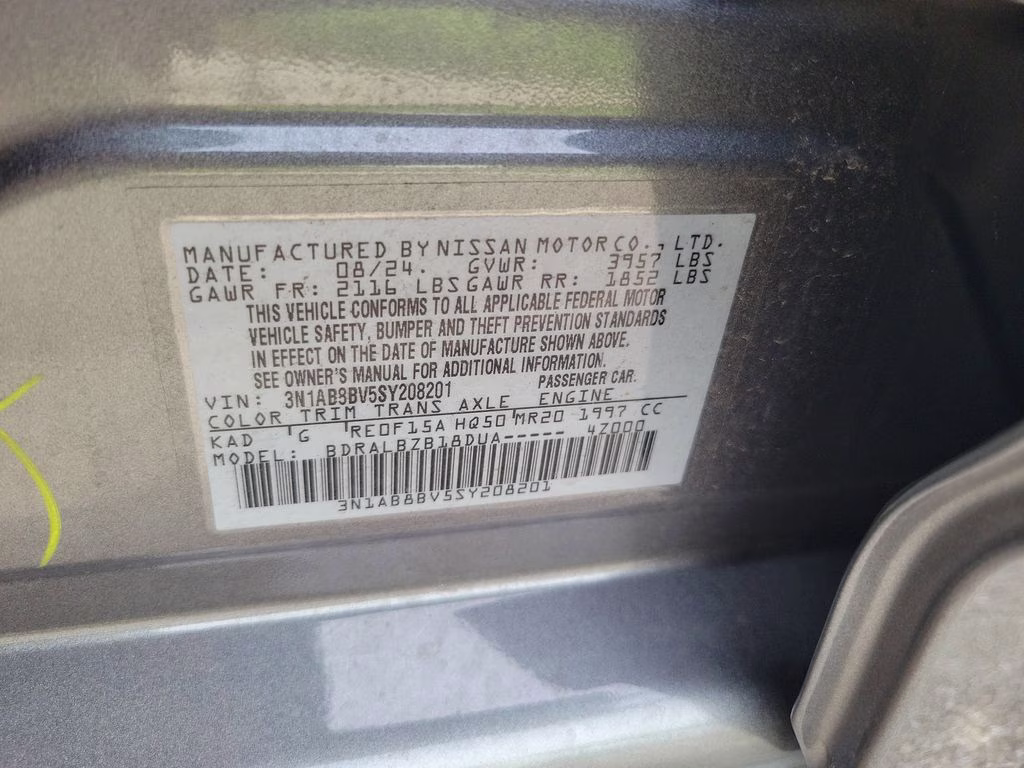 2025 Gun Metallic Nissan Sentra S FWD Sedan