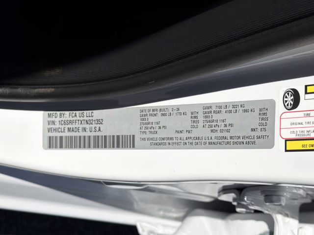 2026 Bright White Clearcoat Ram 1500 Big Horn 4X4 Truck