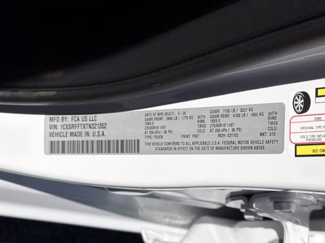 2026 Bright White Clearcoat Ram 1500 Big Horn 4X4 Truck