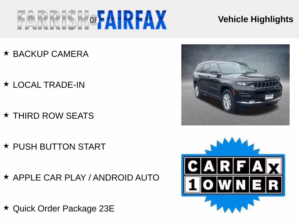 2023 Rocky Mountain Pearlcoat Jeep Grand Cherokee L Limited 4X4 SUV