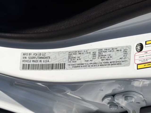 2022 Bright White Clearcoat Ram 1500 Laramie 4X4 Truck