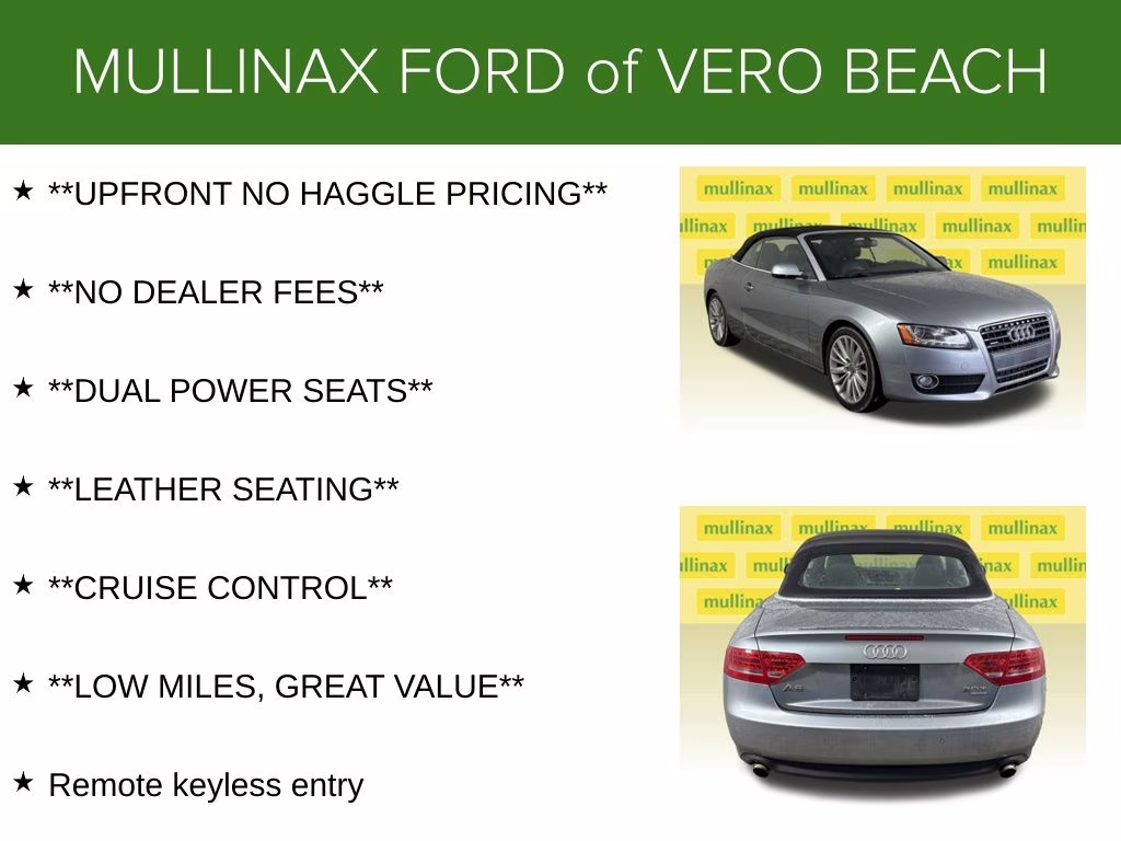 2010 Quartz Gray Metallic Audi A5 2.0T Premium AWD Convertible