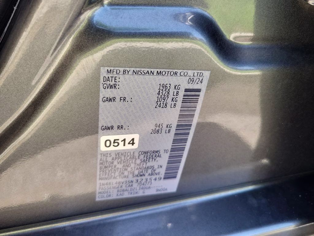2025 Gun Metallic Nissan Altima 2.5 S FWD Sedan
