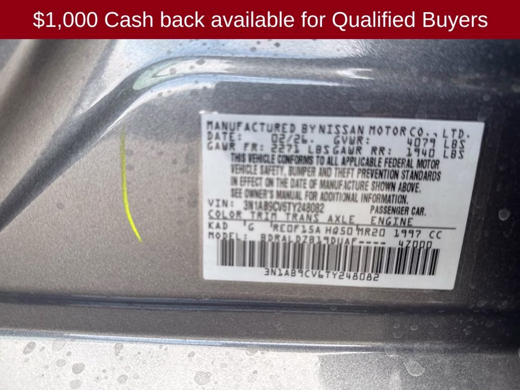 2026 Gun Metallic Nissan Sentra SV FWD Sedan