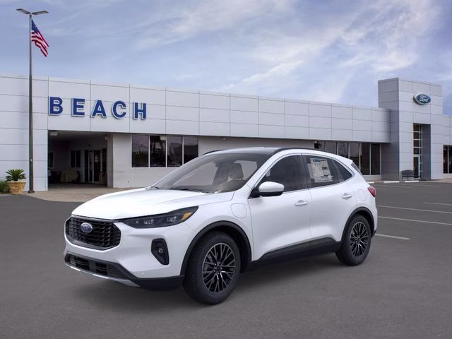 2025 Star White Metallic Tri-Coat Ford Escape Plug-In Hybrid Base FWD SUV