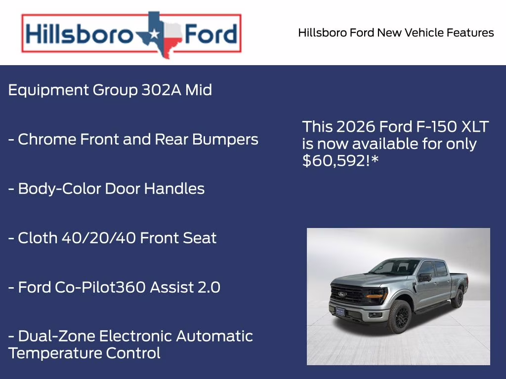 2026 Iconic Silver Metallic Ford F-150 XLT 4X4 Truck