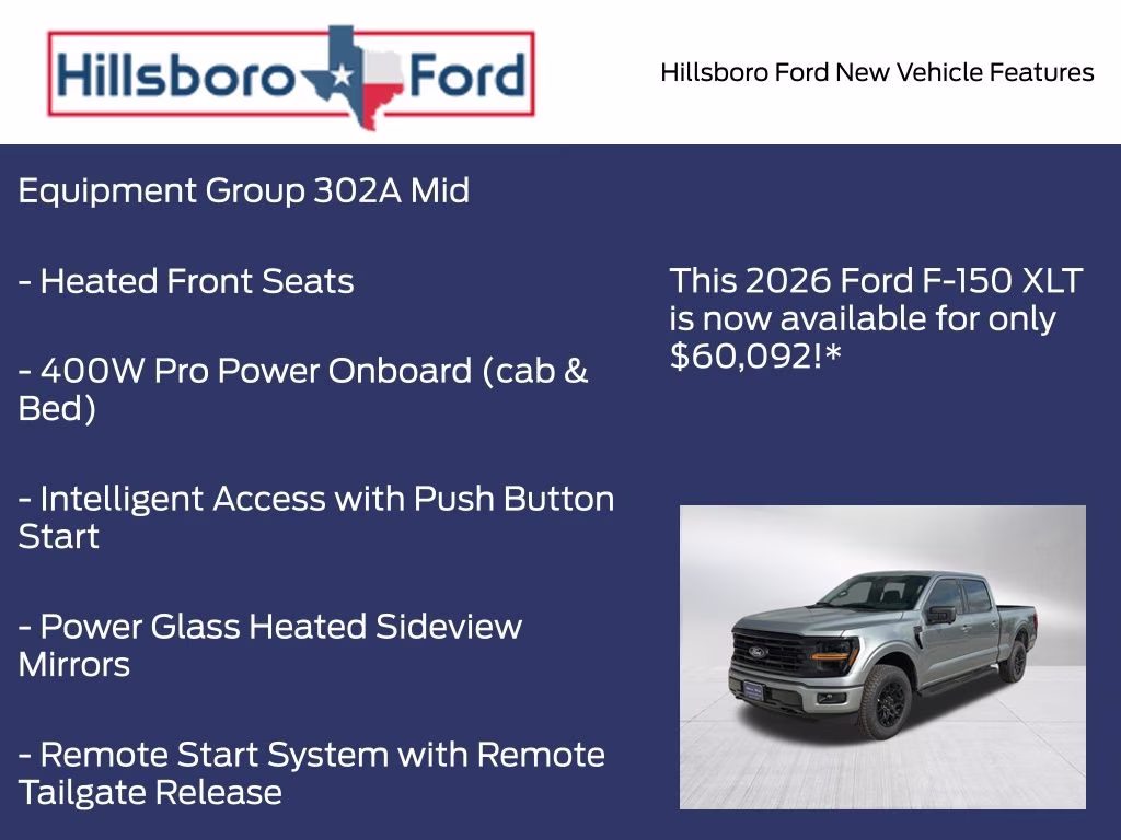 2026 Iconic Silver Metallic Ford F-150 XLT 4X4 Truck