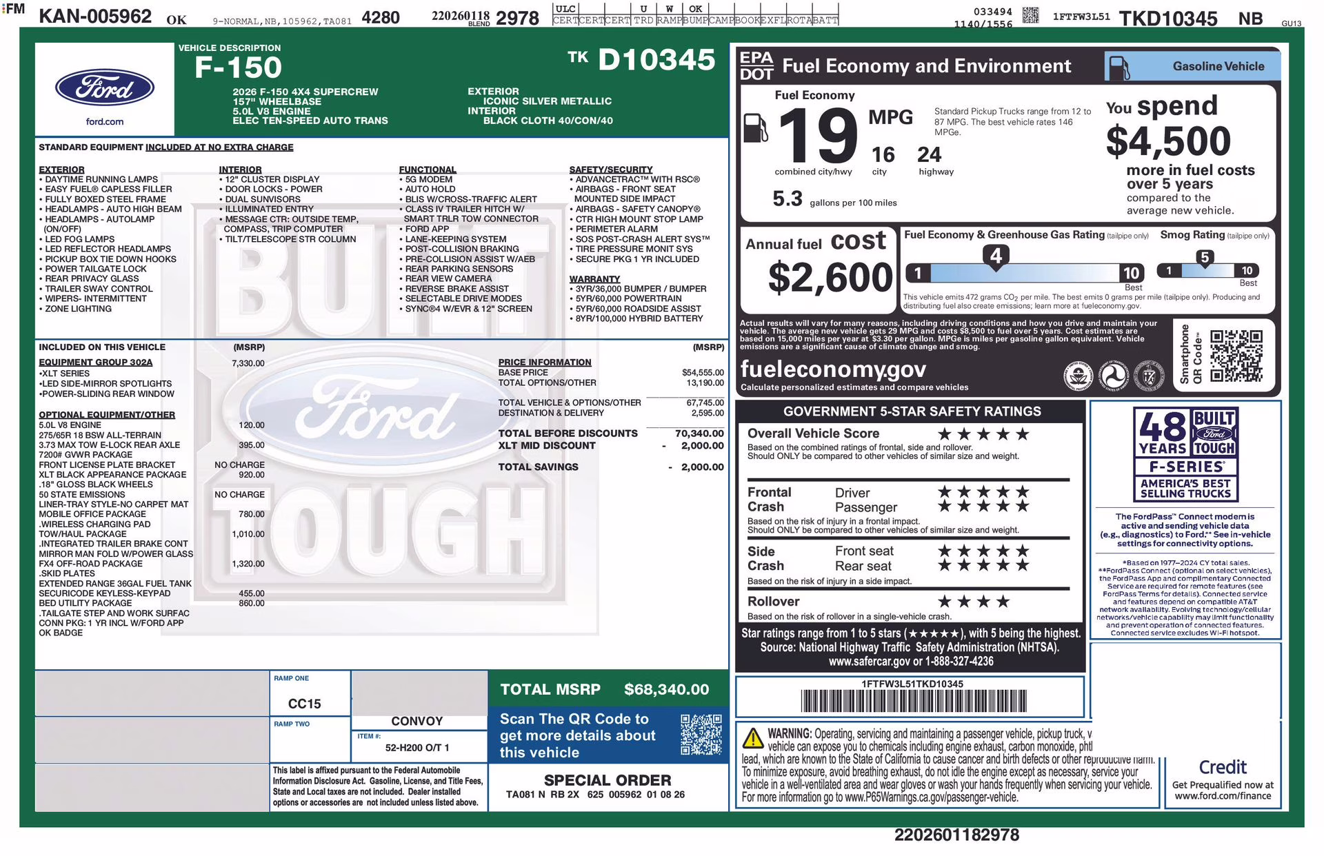 2026 Iconic Silver Metallic Ford F-150 XLT 4X4 Truck