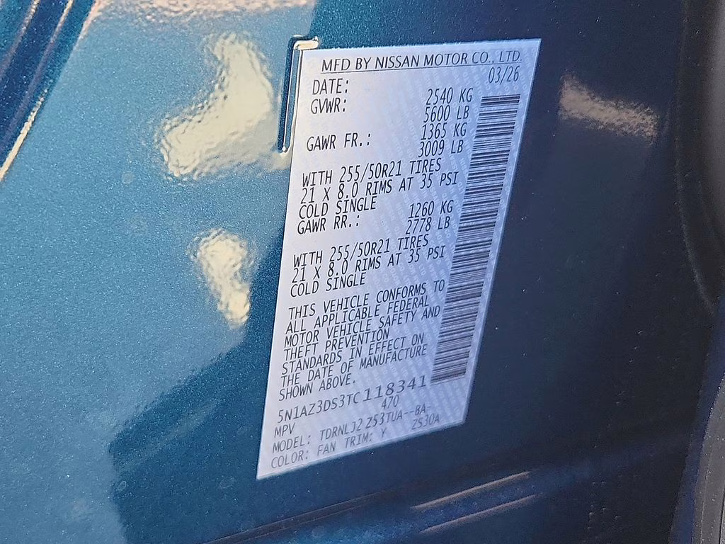 2026 Aurora Blue Pearl Metallic Nissan Murano Platinum AWD SUV