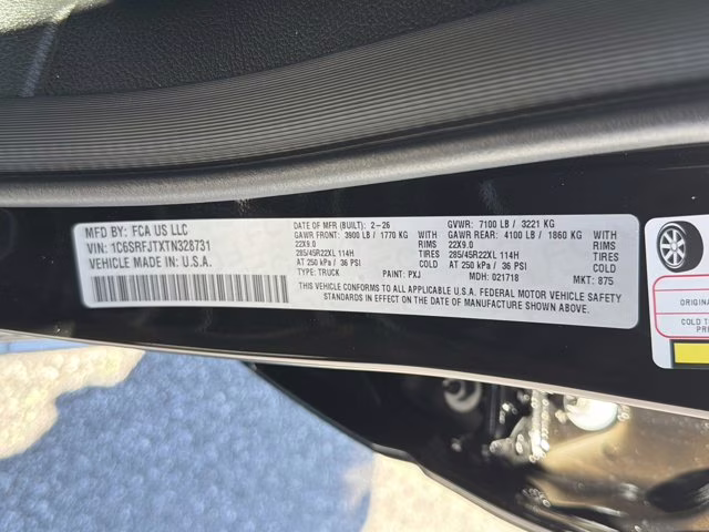 2026 Diamond Black Crystal Pearlcoat Ram 1500 Laramie 4X4 Truck