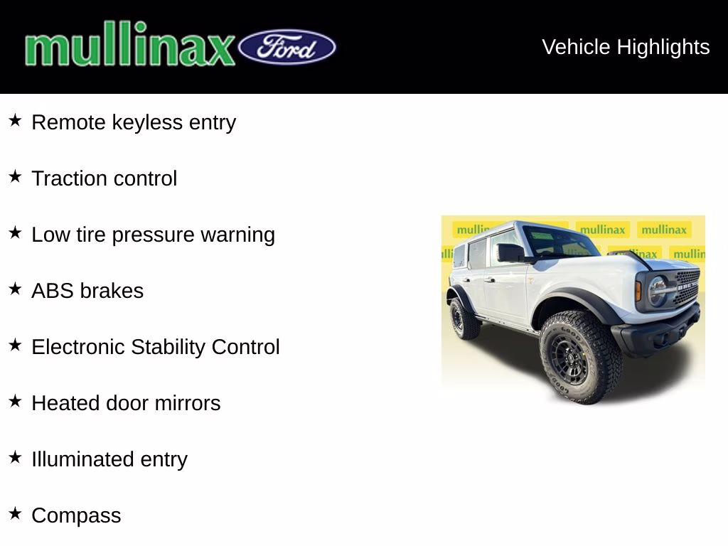 2026 Oxford White Ford Bronco Badlands 4X4 SUV